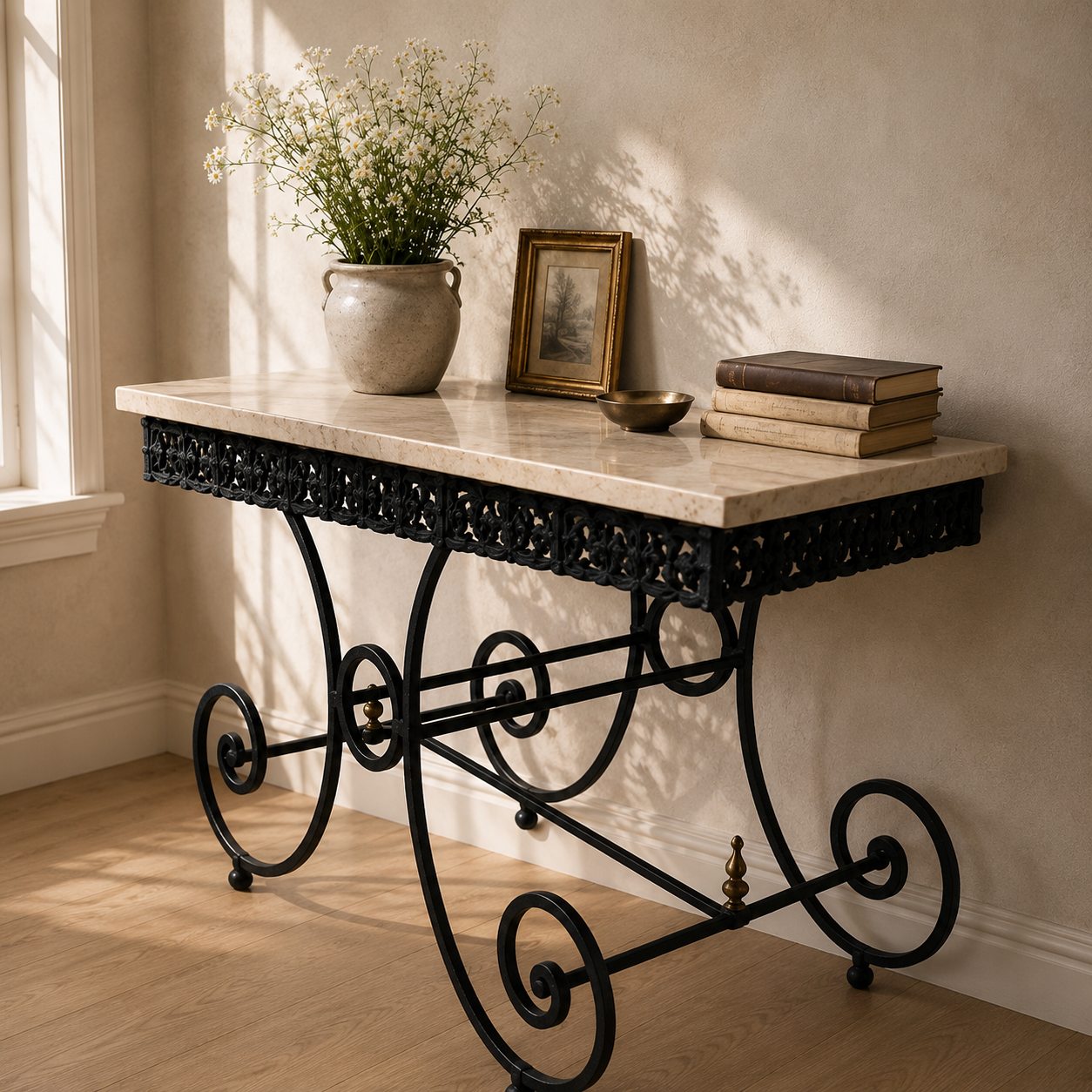 Antique French Marble-Top Pâtisserie Table|Late 19th to Early 20th Century