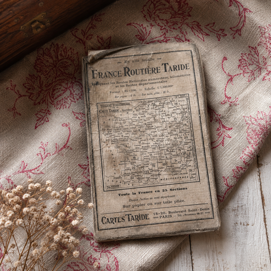 Antique French Taride Road Map – Paris, Brie & Champagne |c. 1925–1935