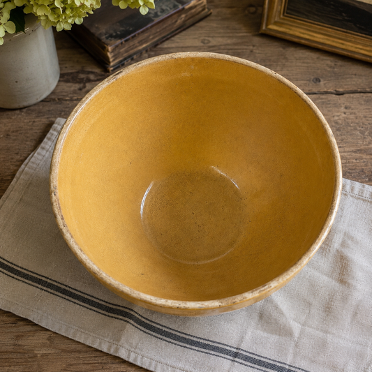 Large Vintage Yellowware Mixing Bowl – 11”