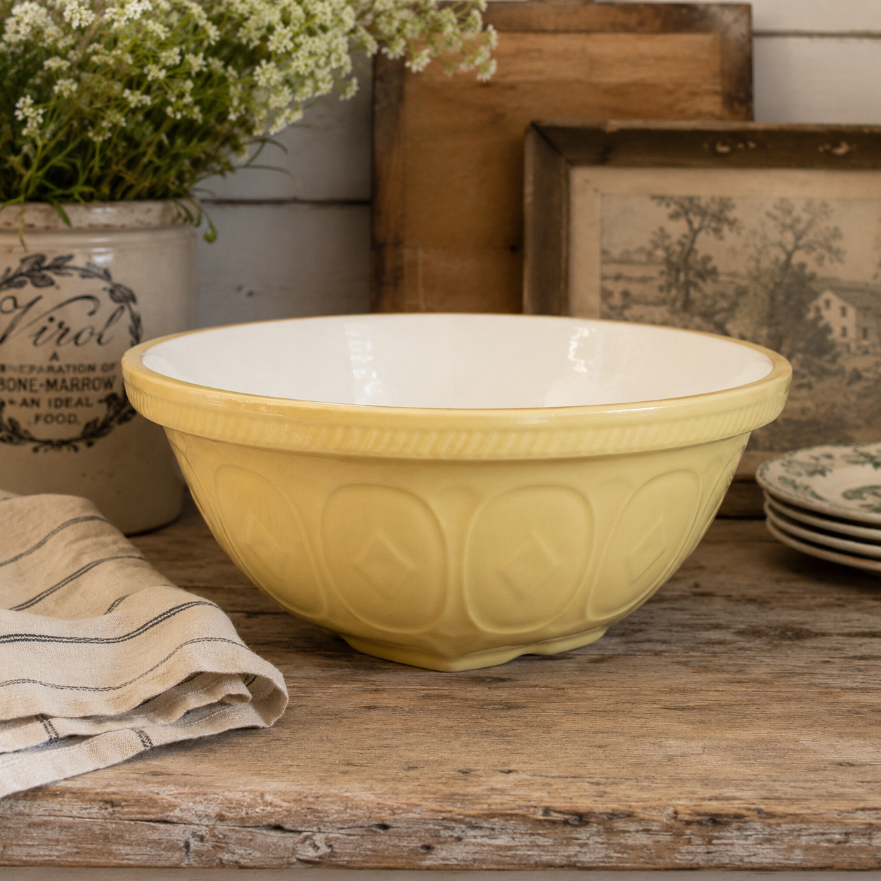 Vintage 1977 T.G. Green Gripstand Yellow Mixing Bowl – 12”