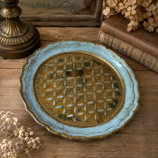 Vintage Italian Florentine Gilt Wooden Tray – 10”