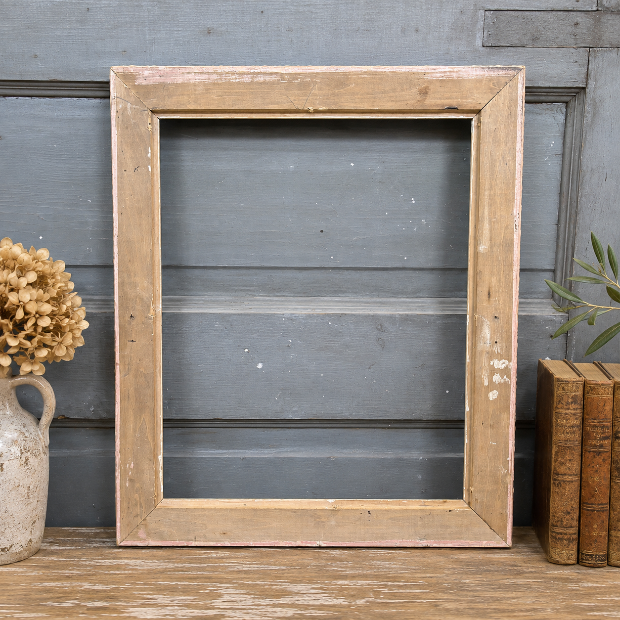 Vintage Ornate Gilt & Blush Frame