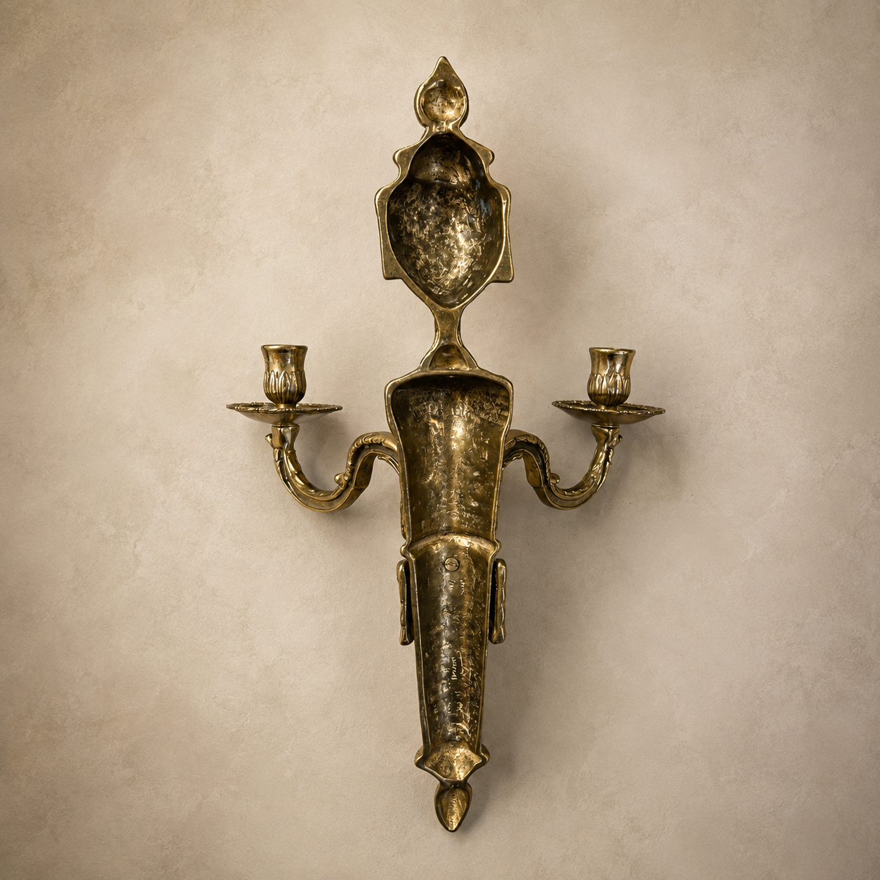 Pair of Vintage Louis XVI Style Gilt Two-Arm Wall Sconces