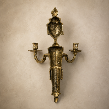 Pair of Vintage Louis XVI Style Gilt Two-Arm Wall Sconces