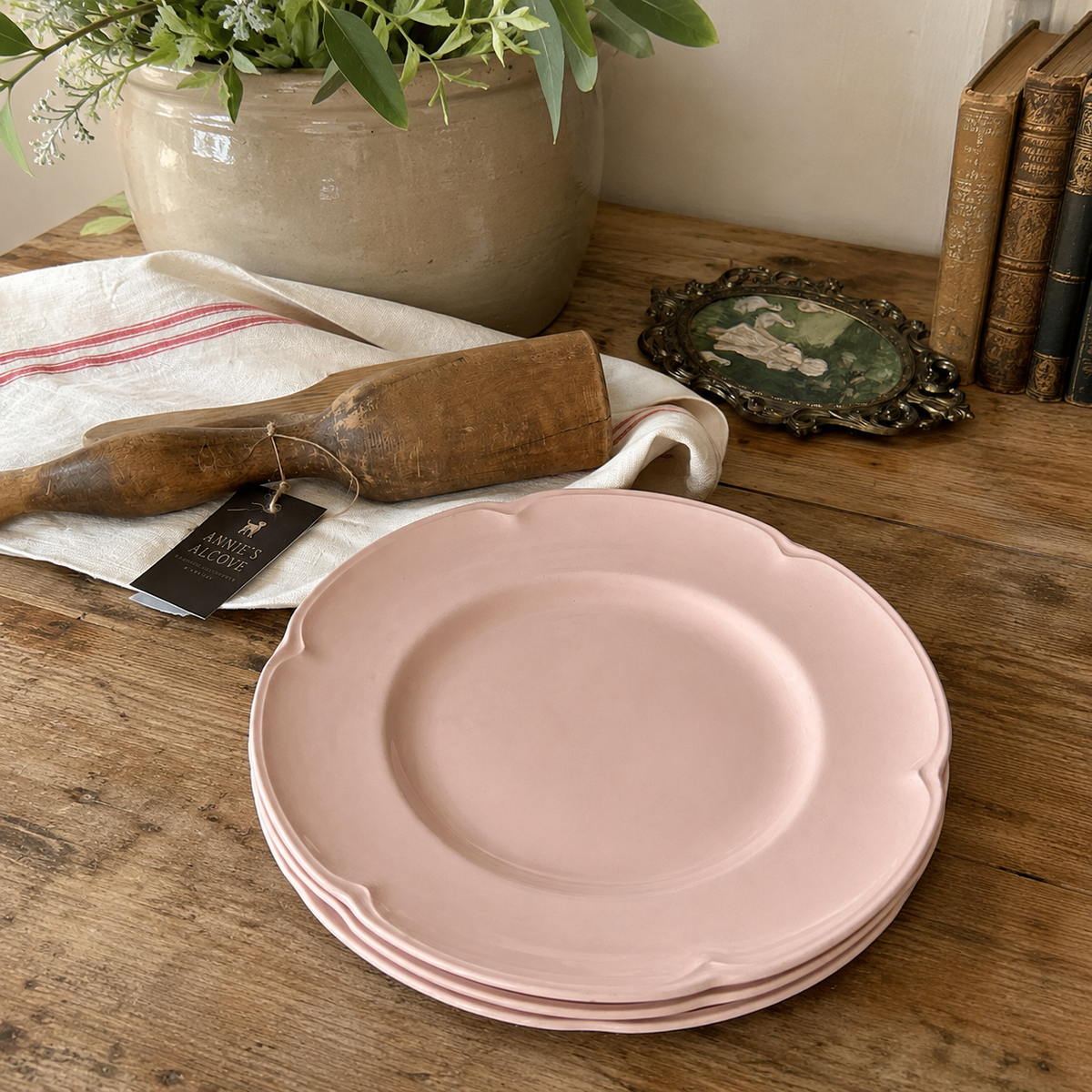 Johnson Bros. “Rosedawn” Pink Ironstone dinner plates set of 3
