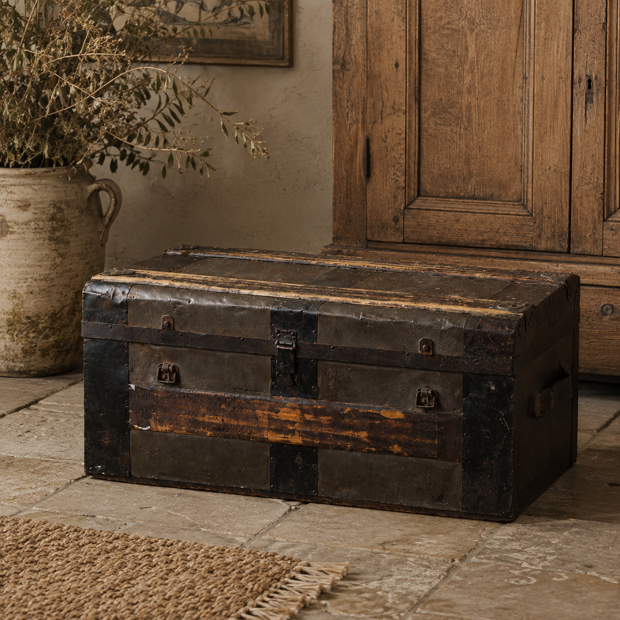 Antique Victorian Steamer Trunk