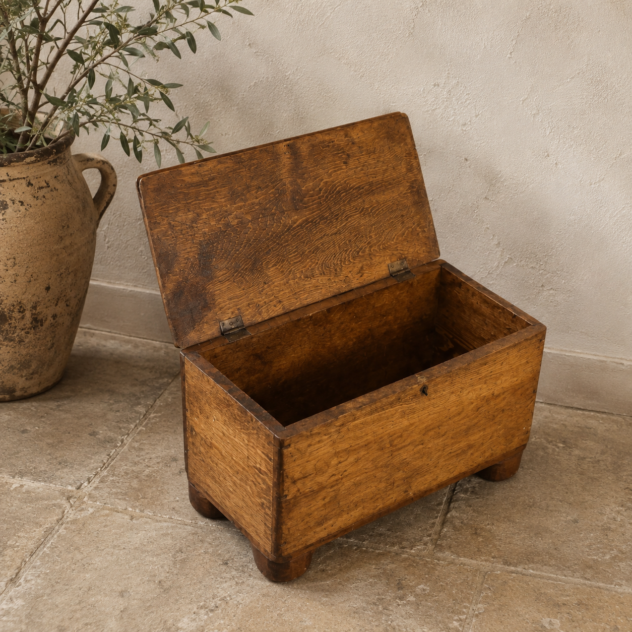 Antique handmade pine storage chest