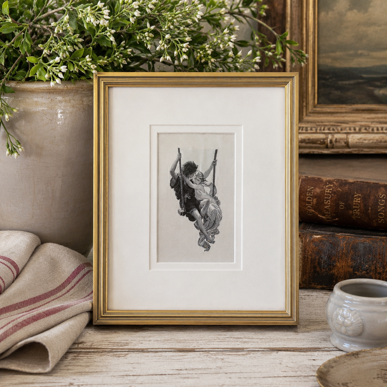 Vintage French Woven Silk Picture – Le Printemps