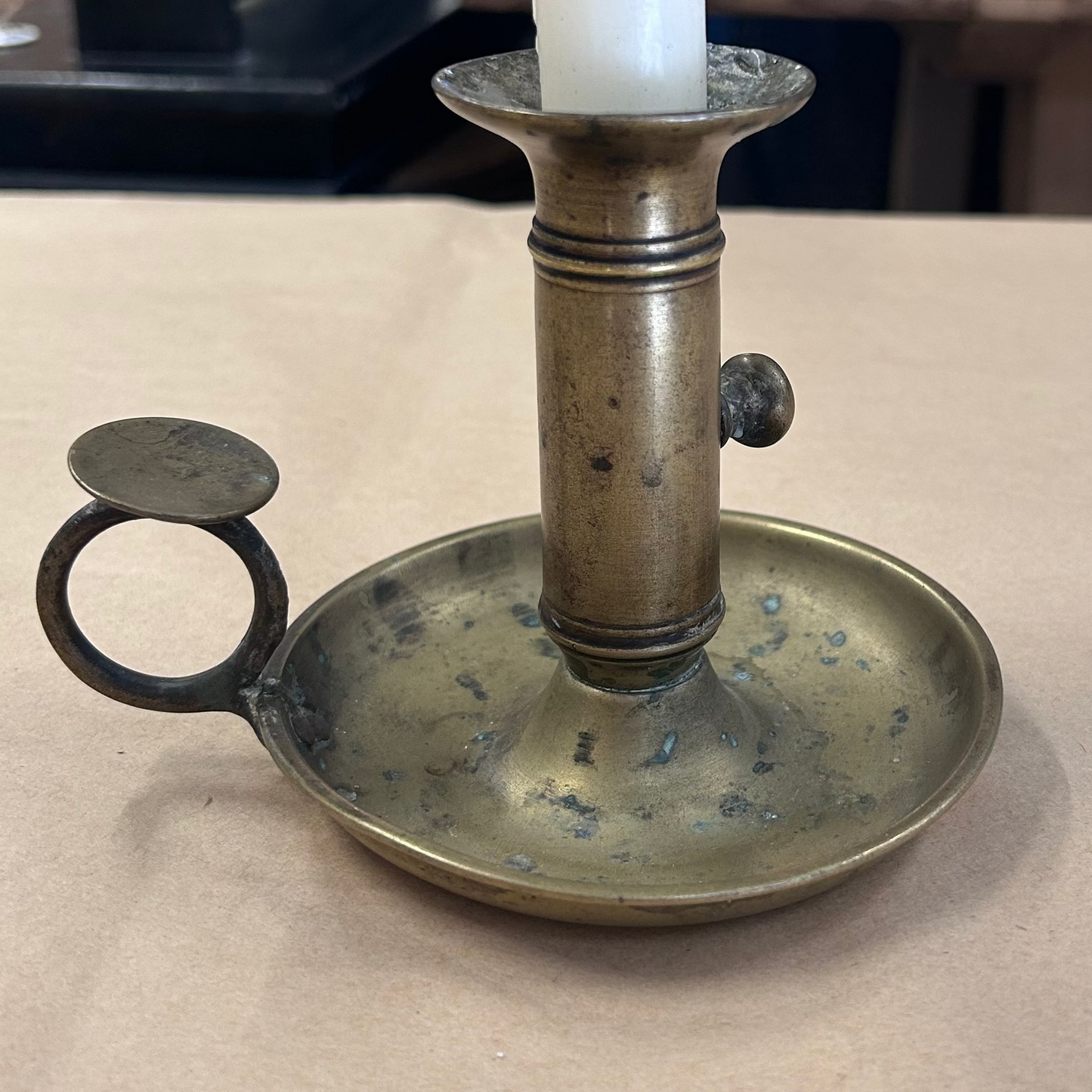 Antique Brass Adjustable Chamberstick | c. 1850–1880