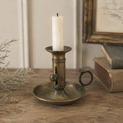 Antique Brass Adjustable Chamberstick | c. 1850–1880