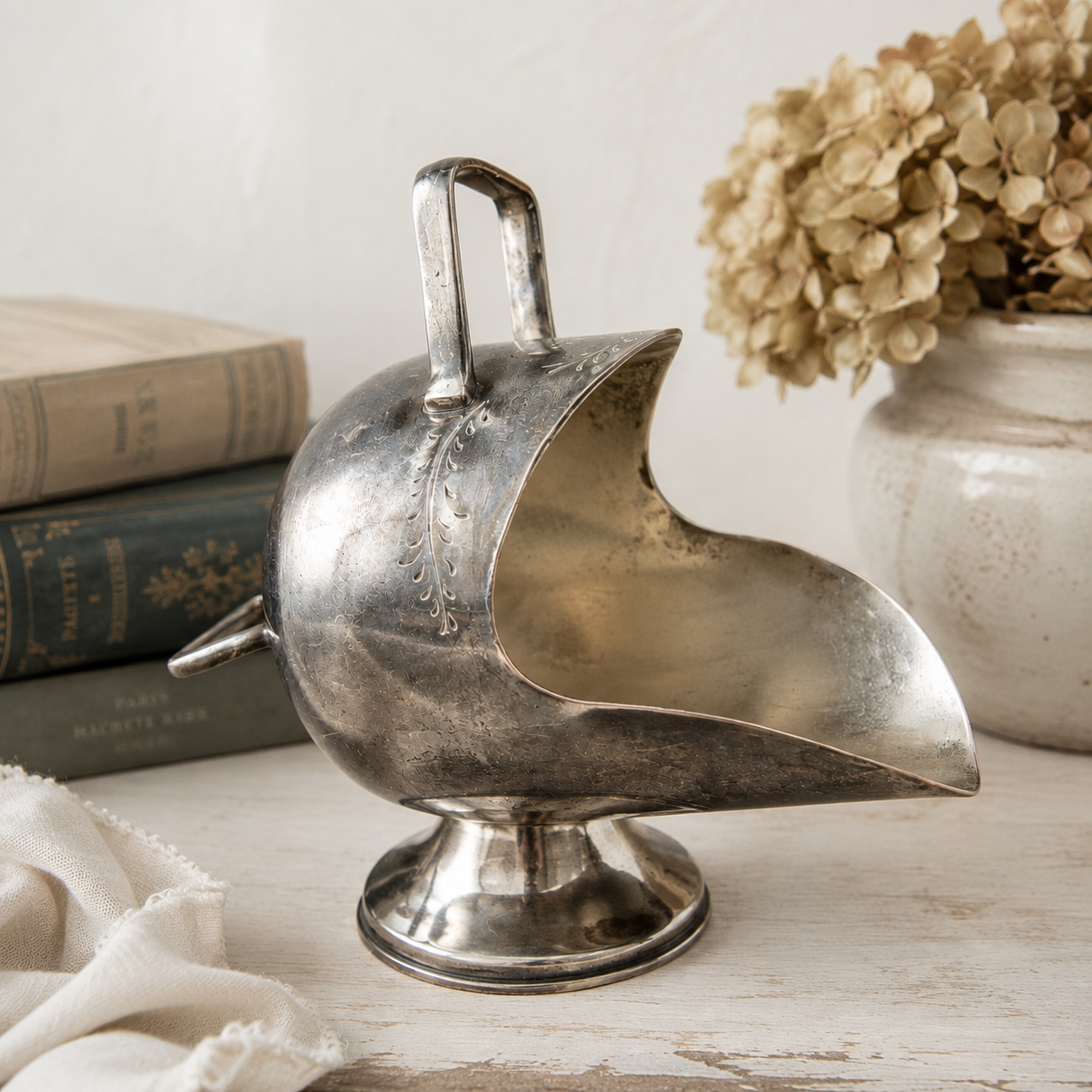 Antique Silver-Plated Sugar Scuttle
Late 19th–early 20th century