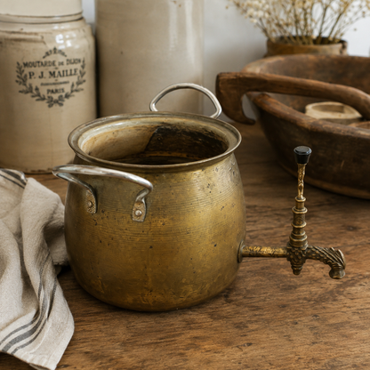 Antique French Brass Tea Urn with Decorative Spigot