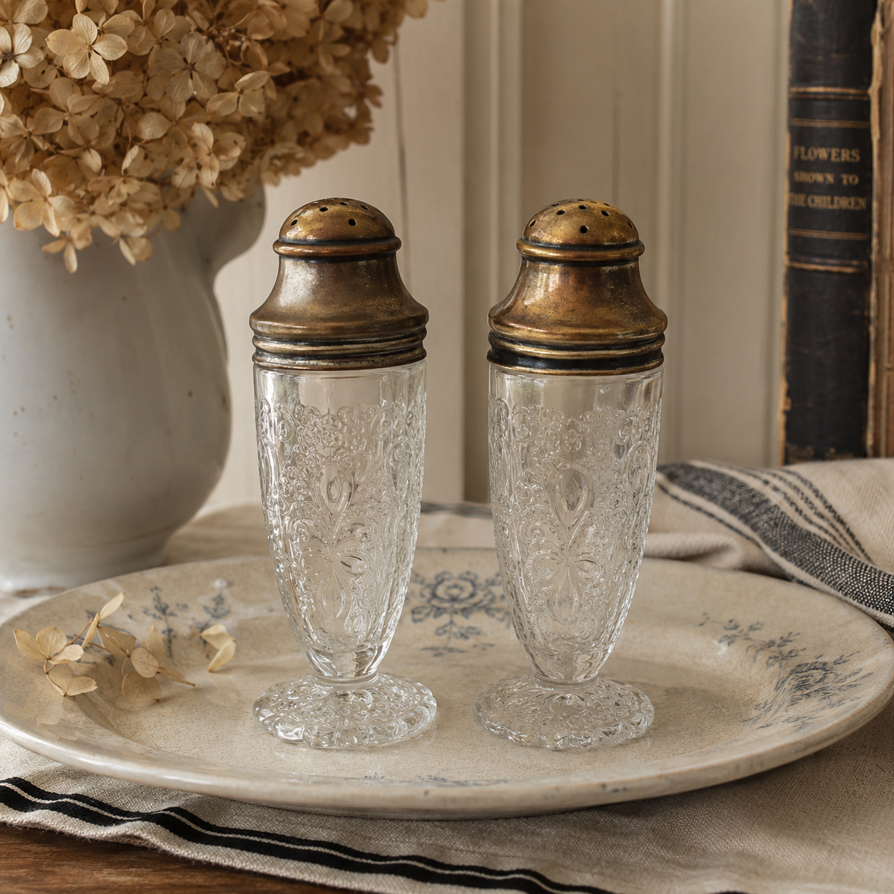 Vintage Hazel-Atlas Glass Salt & Pepper Shakers
Early 20th Century | Set of Two