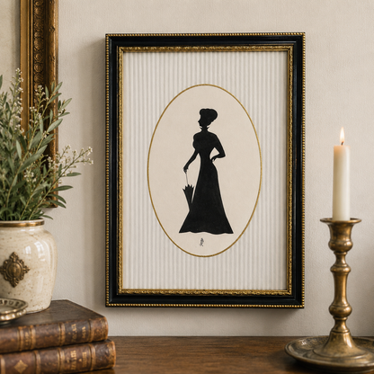 Vintage Silhouette Portraits – Pair