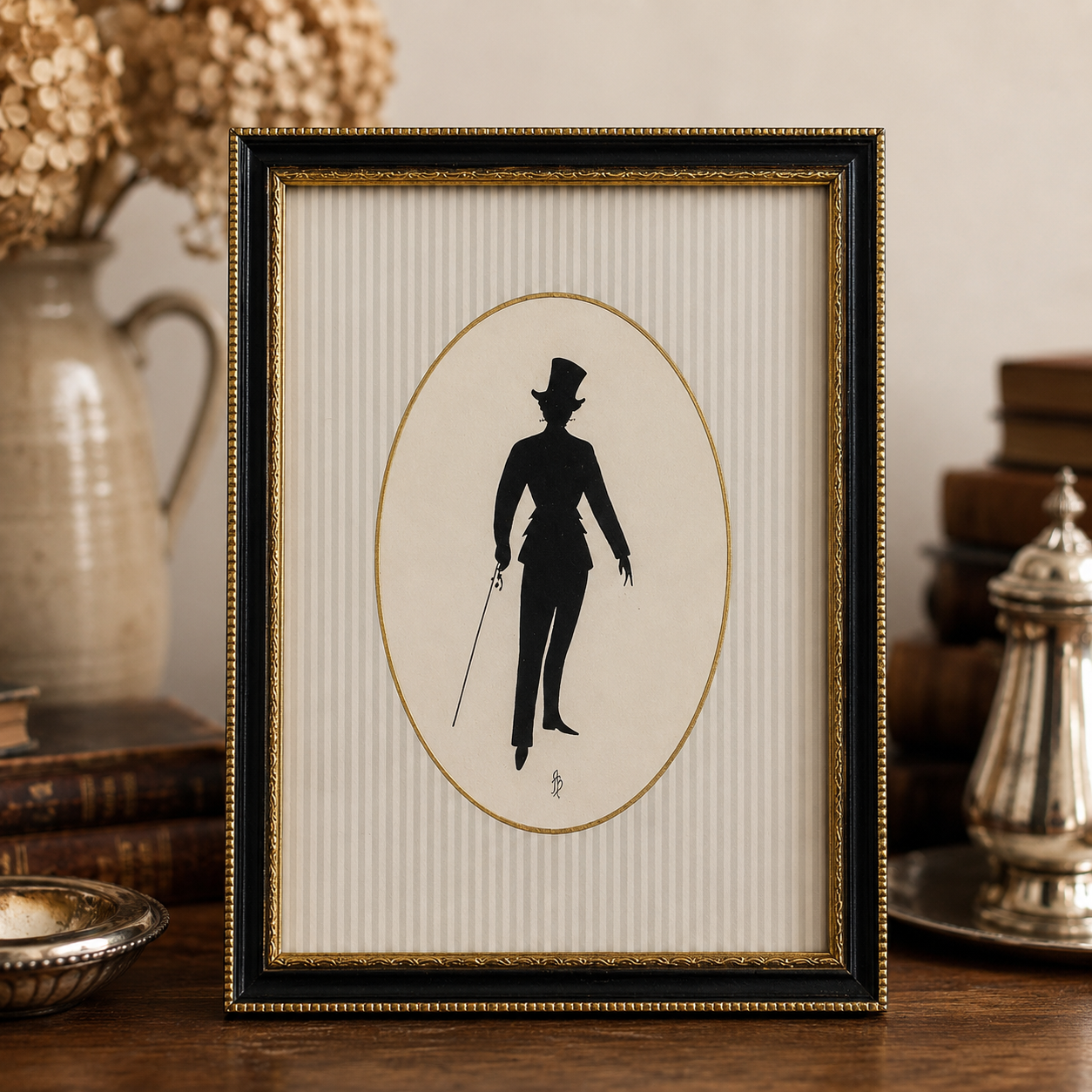 Vintage Silhouette Portraits – Pair
