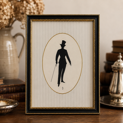 Vintage Silhouette Portraits – Pair