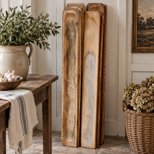 Antique wooden bread proofing boards