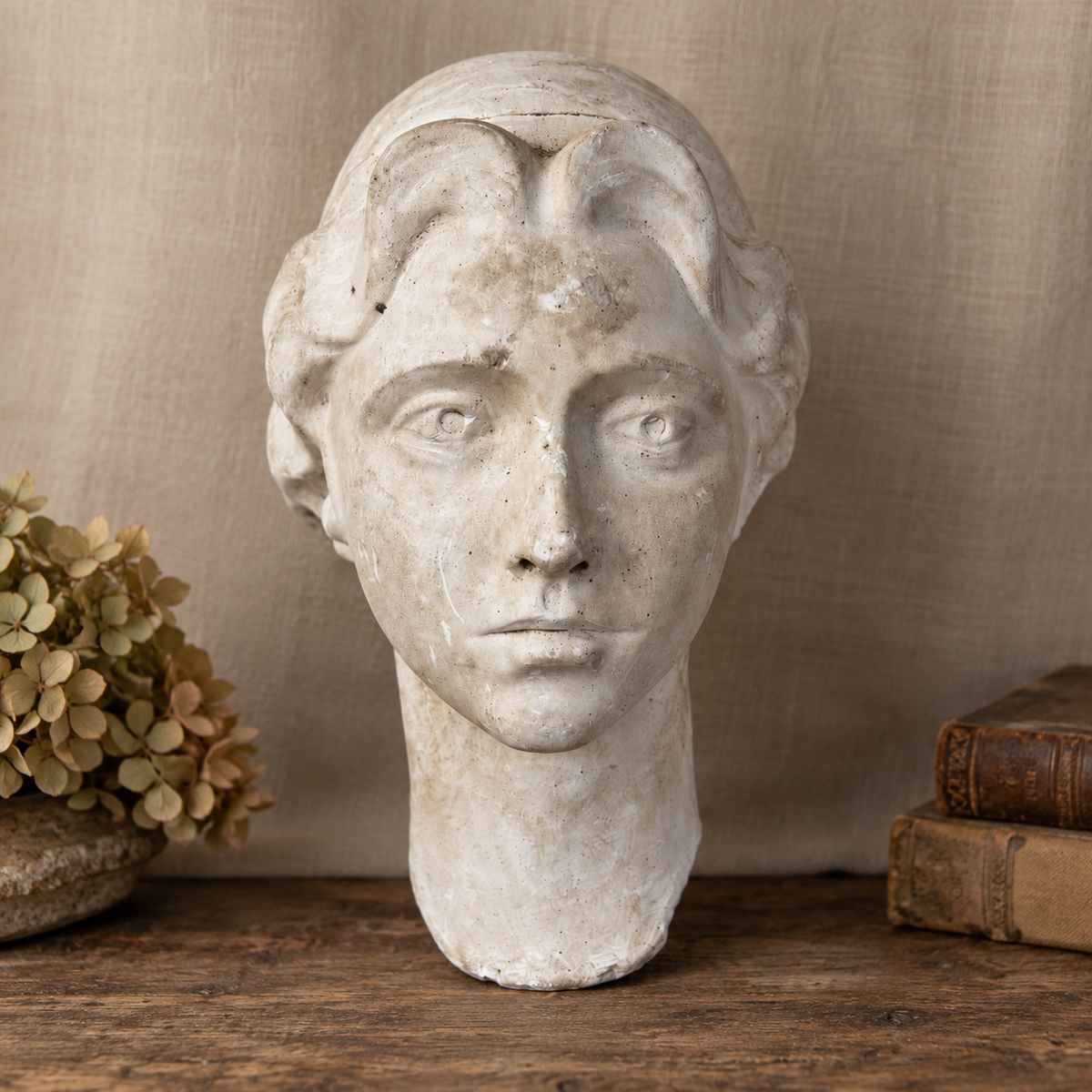 Vintage Classical Plaster Female Head