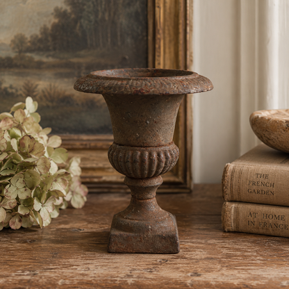 Petite Antique Cast Iron Urn