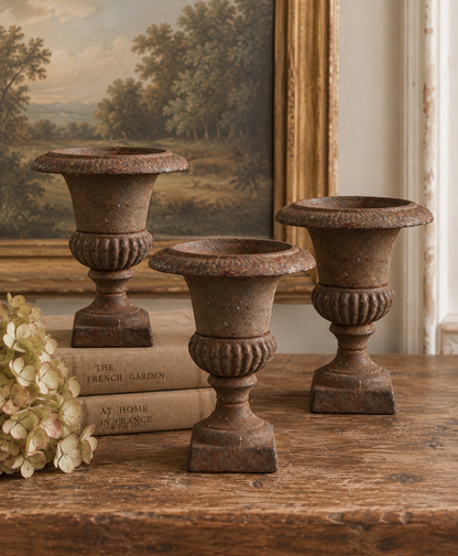 Petite Antique Cast Iron Urn