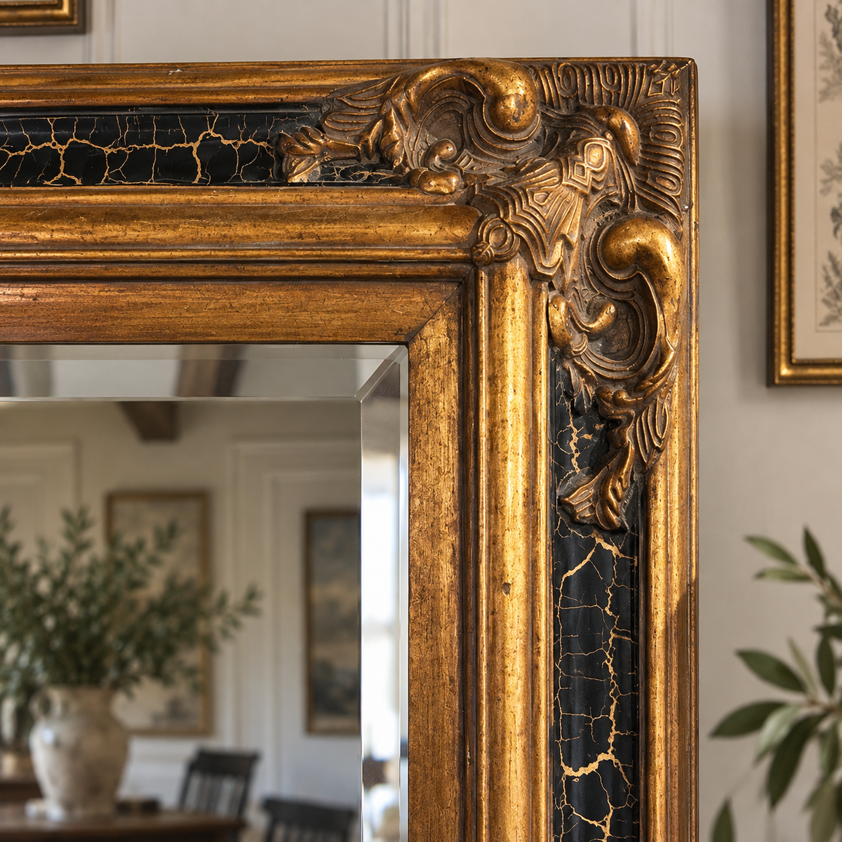 Vintage Quebec-Made Gilt Floor Mirror