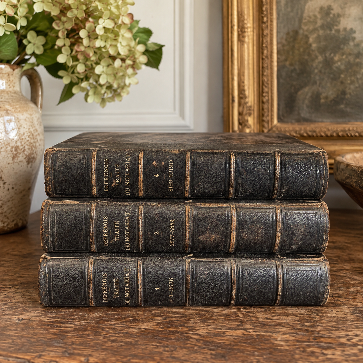 Antique French Leather-Bound Notarial Law Books – Paris 1898 | Set of Three