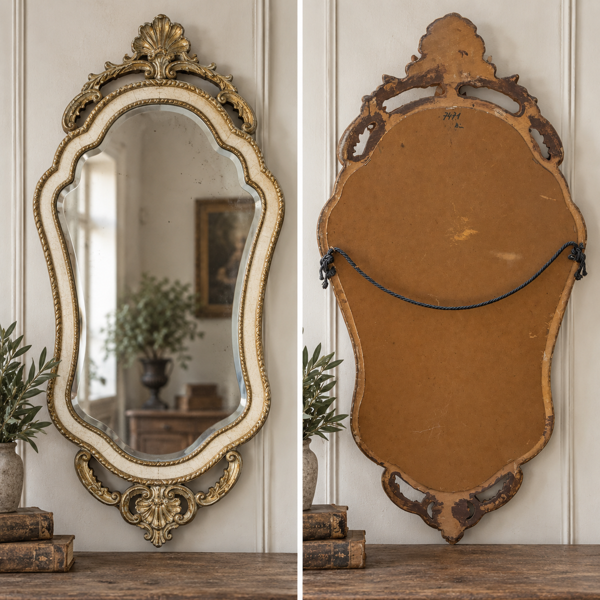 Vintage Gilt Rococo Style Mirror