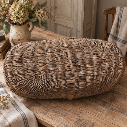 Vintage French Willow Gathering Basket | c. 1930s