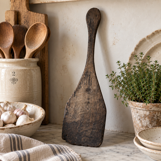 Large Vintage Wooden Kitchen Paddle – 18”