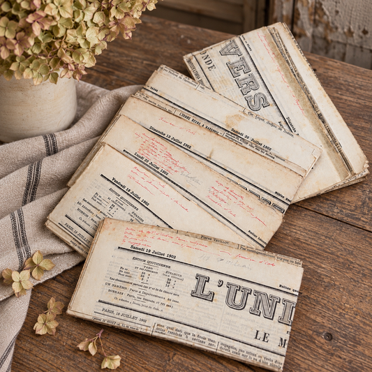 Antique French Newspaper Bundle of Three