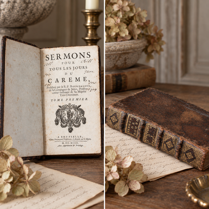 1693 French Leather-Bound Lenten Sermons
