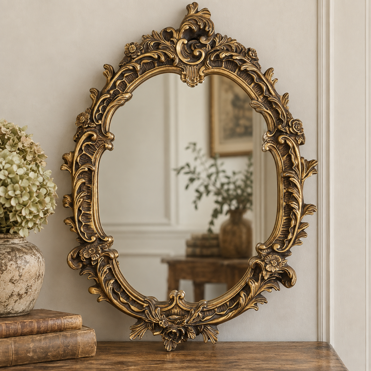 Vintage Ornate Gilt Rococo Style Mirror