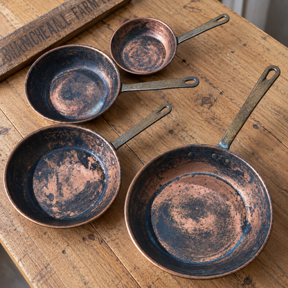 Antique Graduated Copper Pans – Set of Four, c.1880–1910