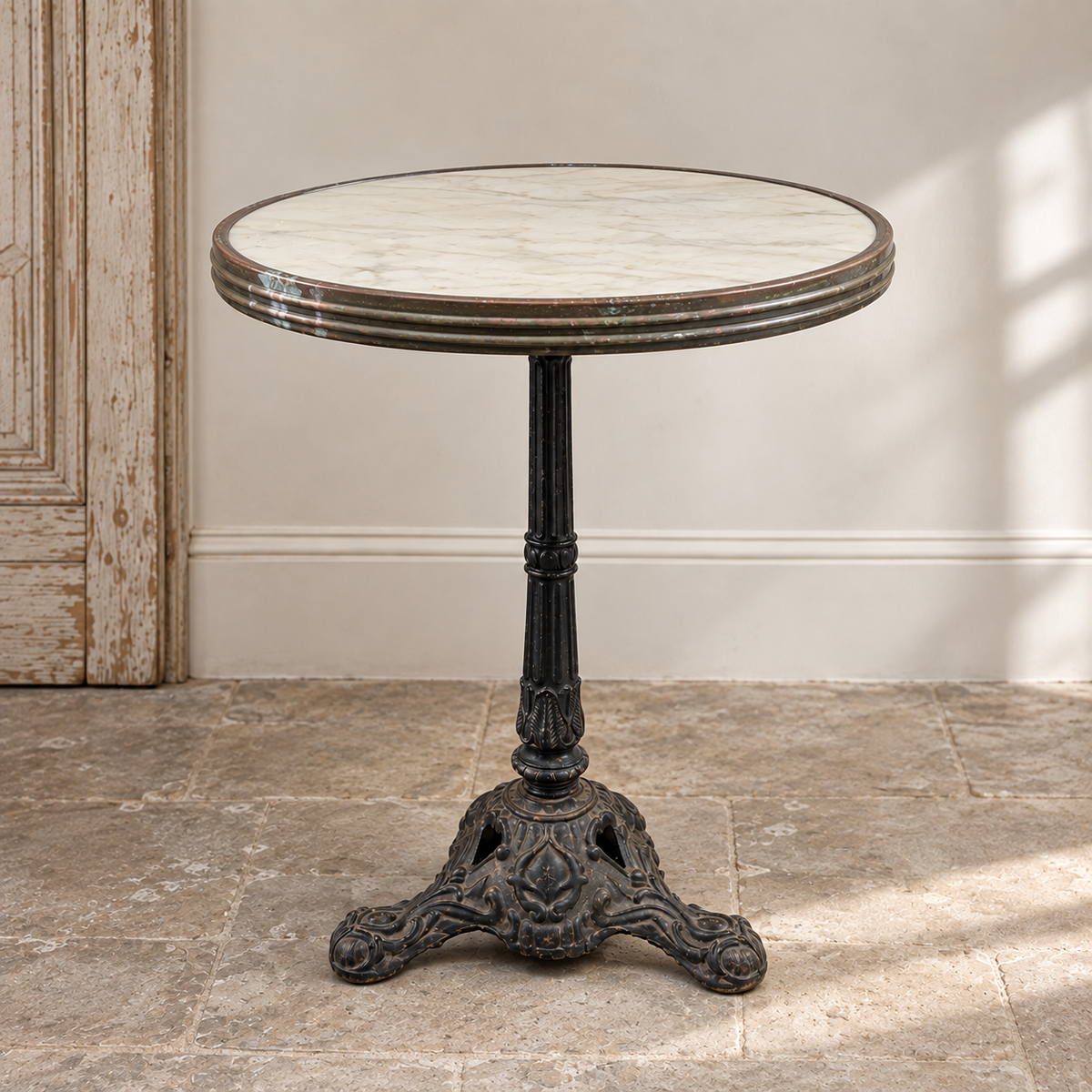 Antique Cast Iron & Marble Bistro Table | c. 1900