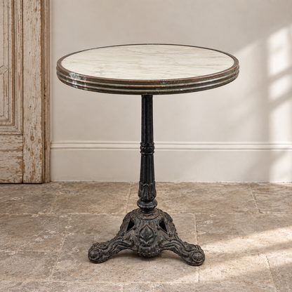 Antique Cast Iron & Marble Bistro Table | c. 1900