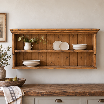 Antique Pine Plate Rack, c. 1880–1900