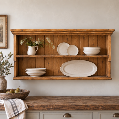 Antique Pine Plate Rack, c. 1880–1900