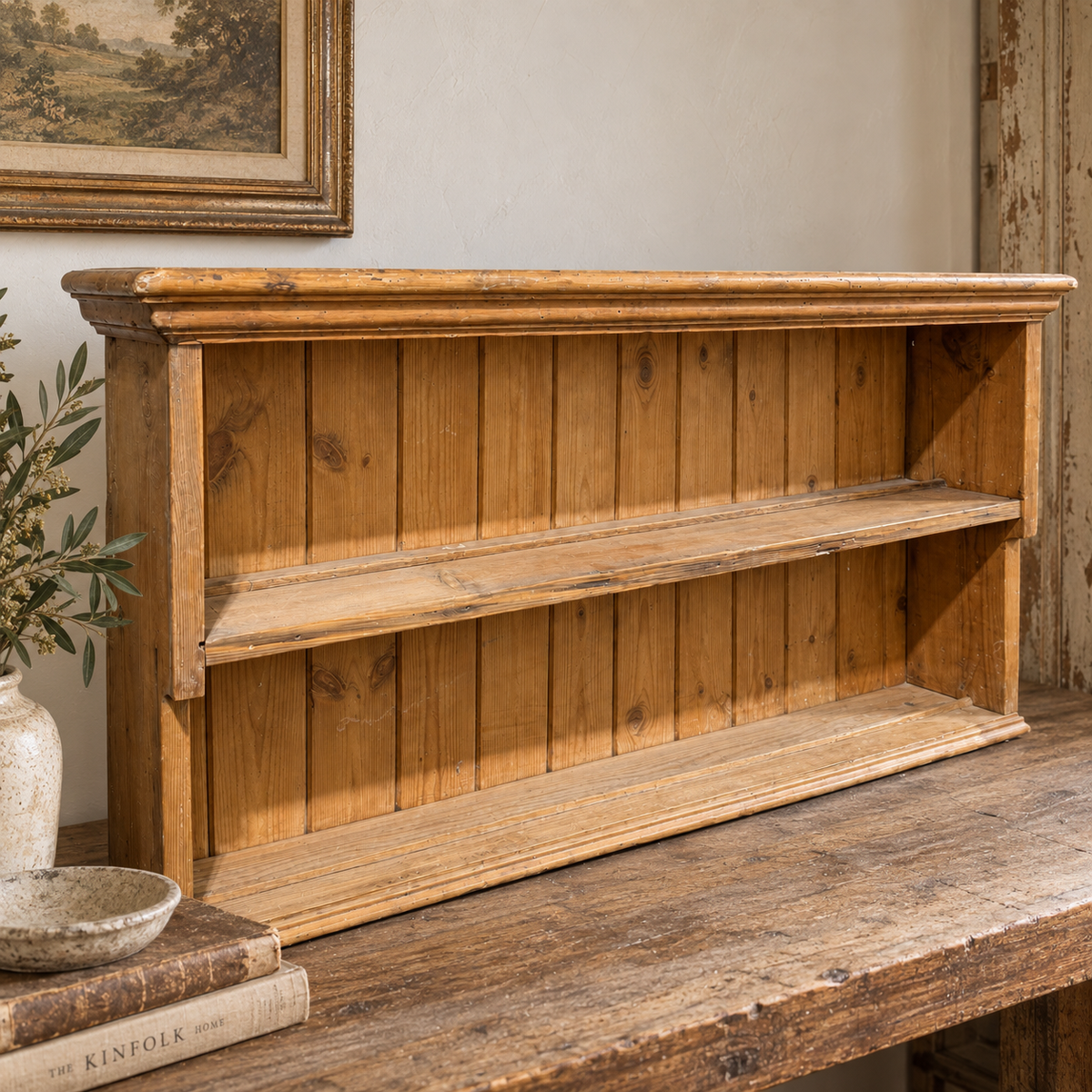 Antique Pine Plate Rack, c. 1880–1900
