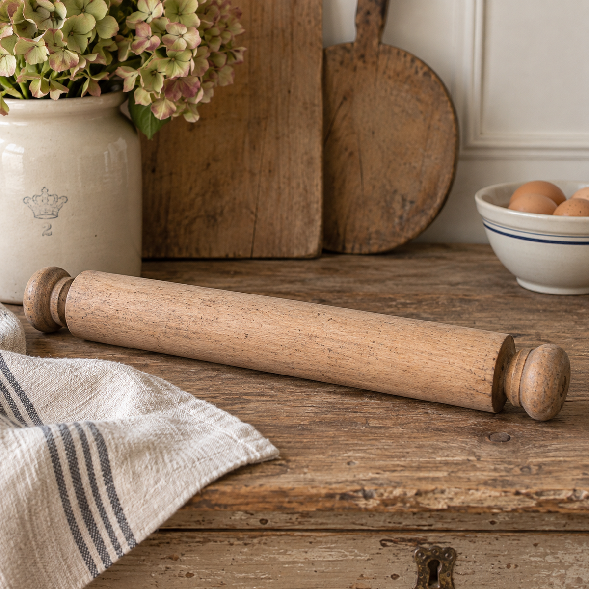 Antique English Wooden Rolling Pin – c.1900