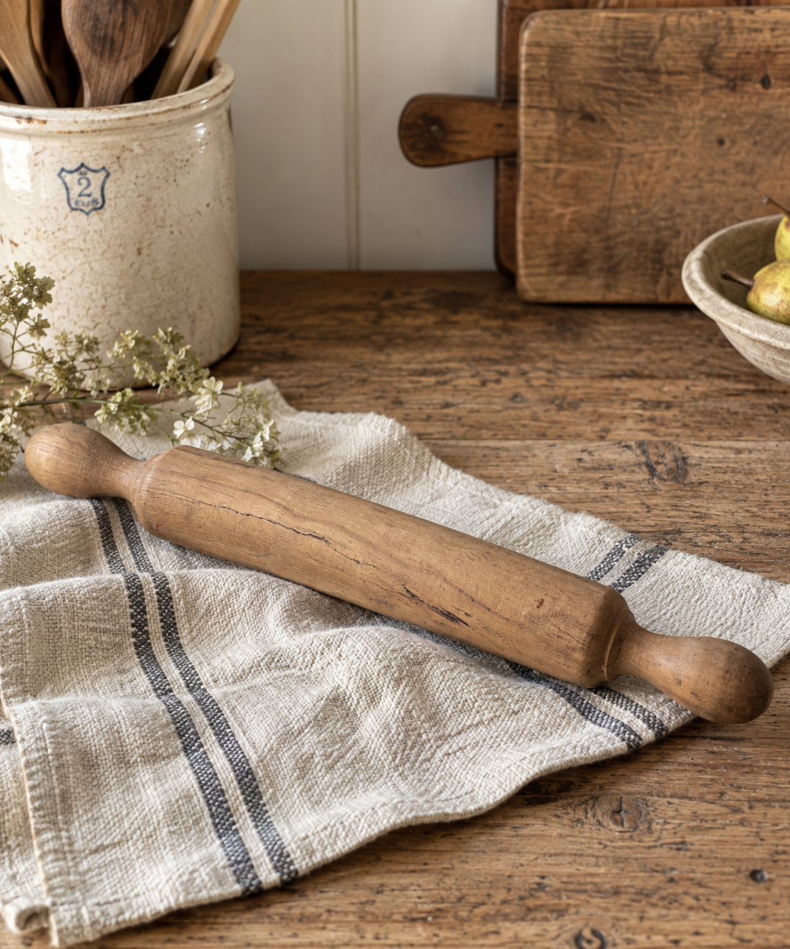 Vintage Wooden Rolling Pin – 17”
