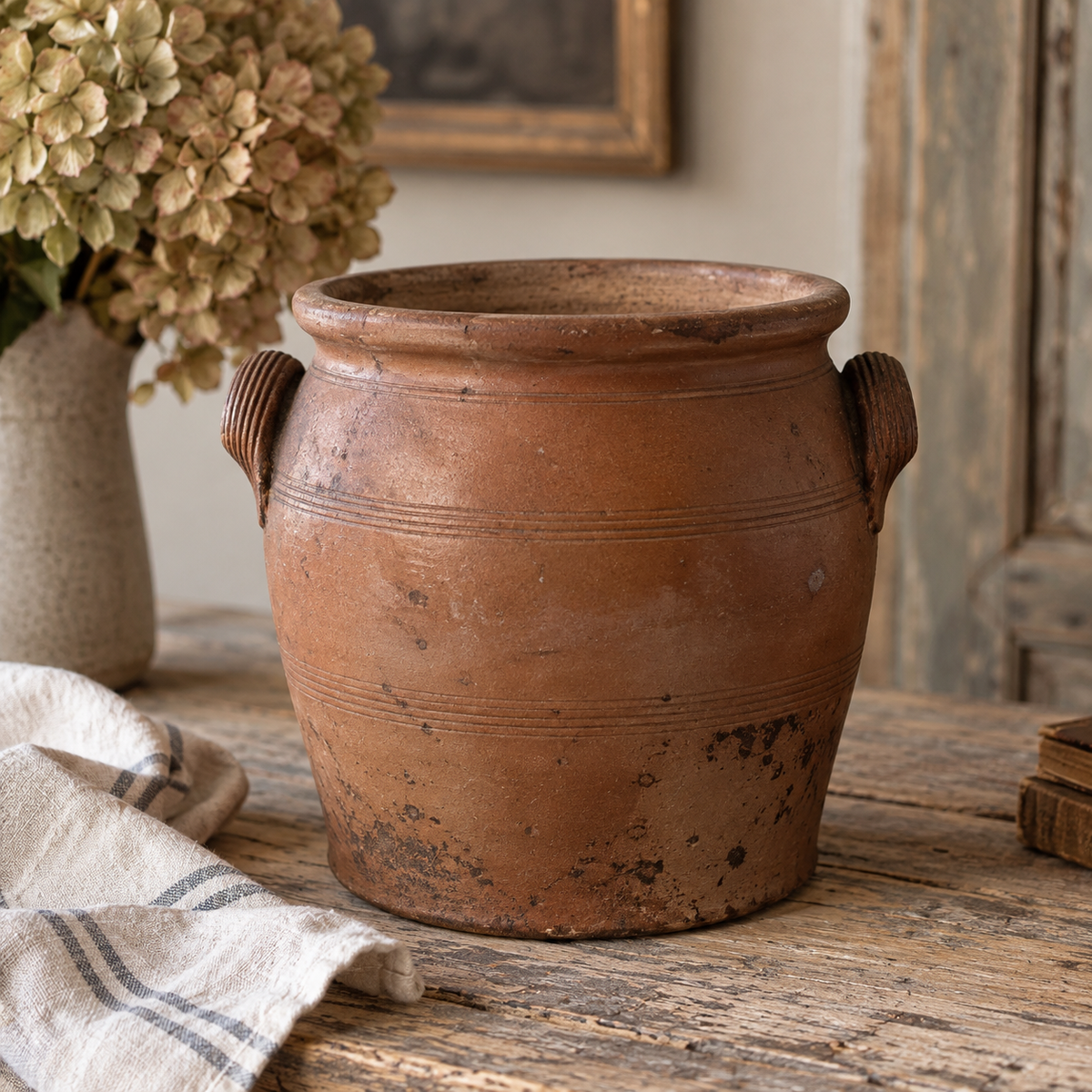 Antique French Two-Handled Terracotta Pot