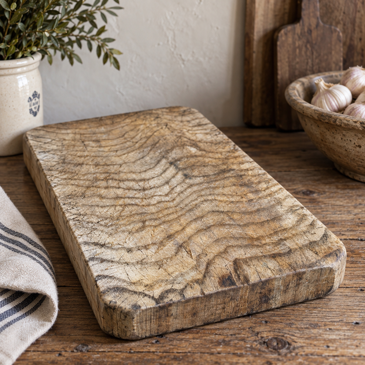 Antique English Beechwood Butcher’s Chopping Block – Circa 1900