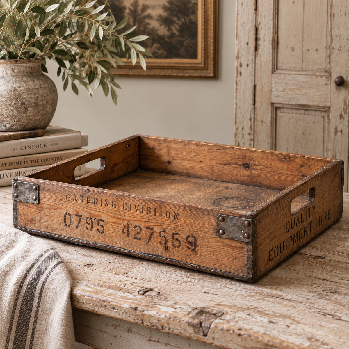 Vintage English wooden tray