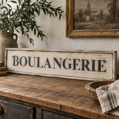 Vintage French Boulangerie Wooden Sign