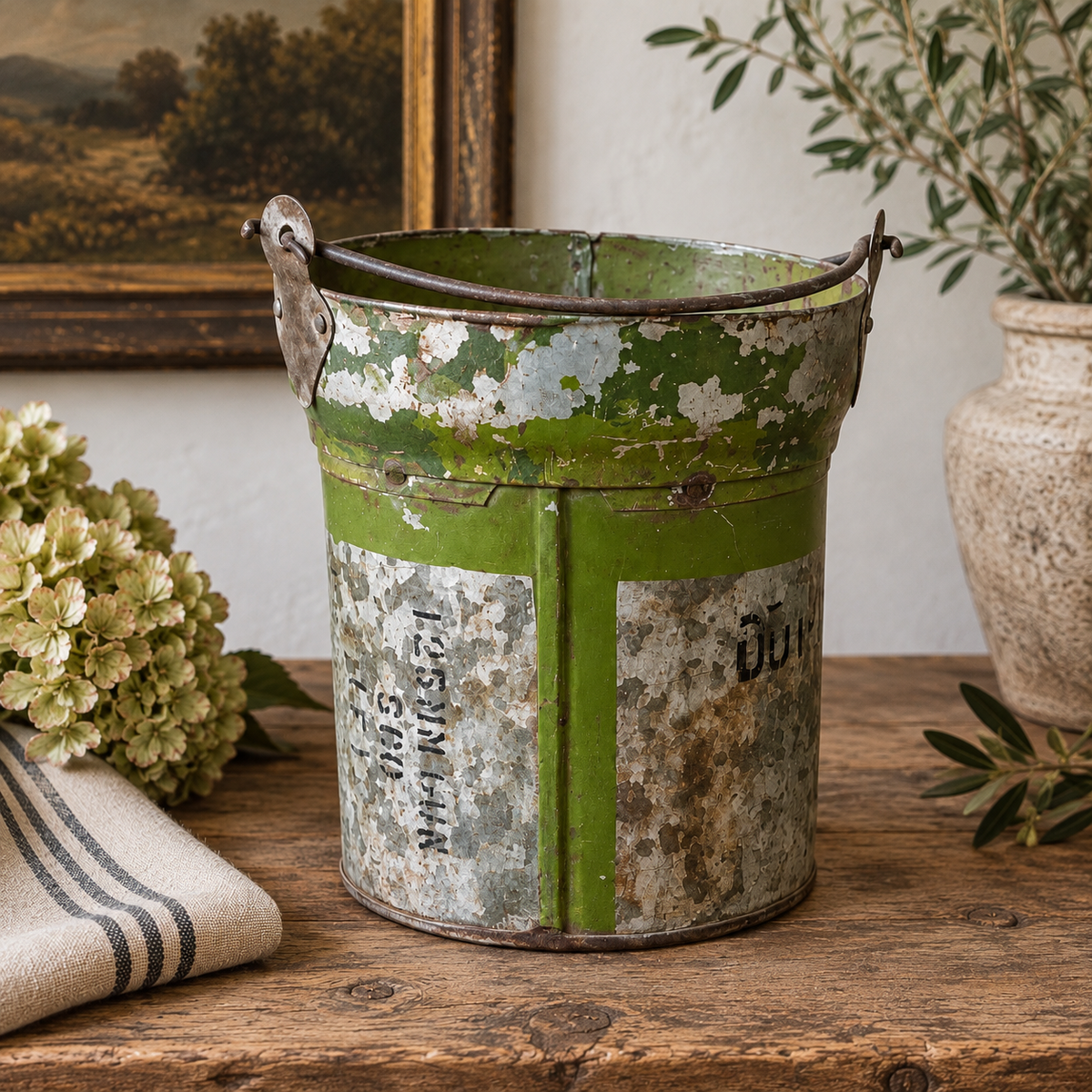 Vintage Galvanized Iron Bucket
