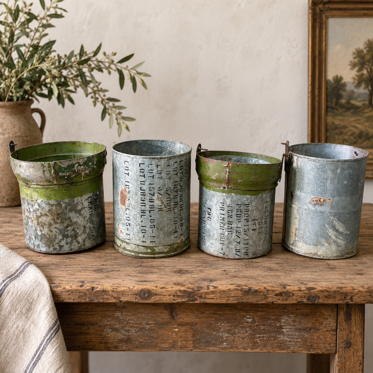 Vintage Galvanized Iron Bucket