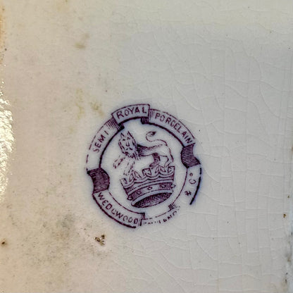 Antique English Wedgwood Purple Transferware Platter