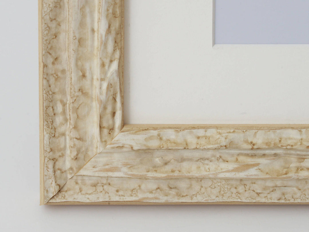 Marbleized Antique Ivory Finish Frame