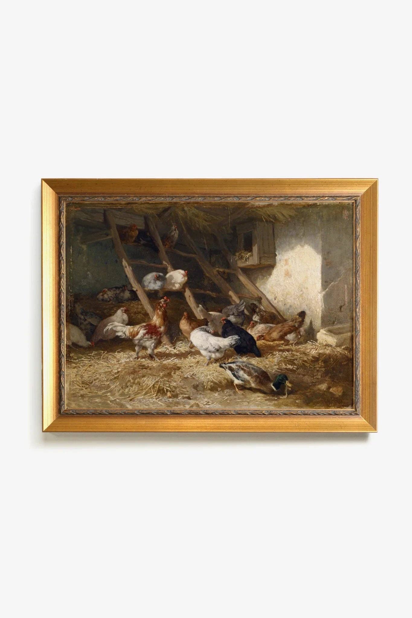 Farm Awakening, Vintage Gold Framed Rigid Canvas