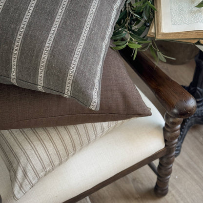 Charlie | Brown stripe woven pillow cover
